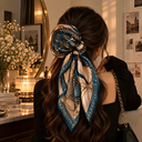 Silk Feel Hair Wrap & Neck Tie Scarf Accessory