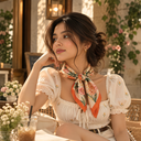 Multi-way Vintage Orange Floral Square Scarf
