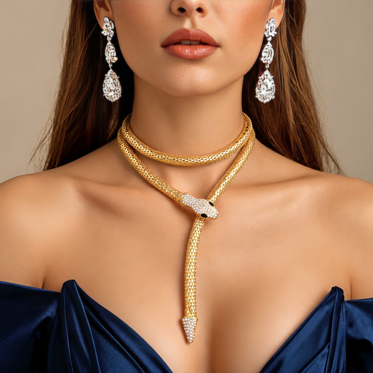 Multi-Style Gold-Plated Snake Design Necklace & Waist Chain