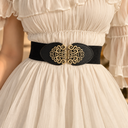 Women's Vintage Gold Filigree Buckle Elastic Belt