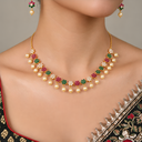 Ethnic Party Wear Cubic Zirconia Multicolor Stone Designer Choker Set