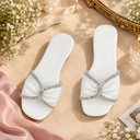 Ivory Elegance Rhinestone Slides