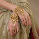 Royal Kundan & Cascading Pearl Haath Phool / Hand Harness