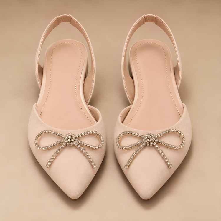 Nude Sparkle Flats