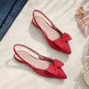 Red bow slingback flats