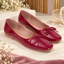 Cherry Red Glossy Ballerina Flats