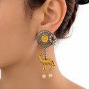 AURELIQ Royal Heritage Dual-Tone Deer Drop Earrings